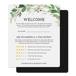 Guest Review Rating Magnet, 5" x 6" Magnetic Welcome Sign, Feedback Supplies for Vacation Homes, Guest Rooms, Airbnb, VRBO, Short-Term Rentals, Executive Suites, Hotels (Green)