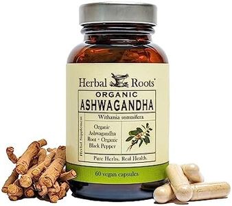 Herbal Roots Ashwagandha Capsules | Extra Strength 1,000mg per Serving | Ayurvedic for Overall Health for Men and Women | 60 Vegan Capsules