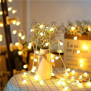 Zorela Globe String Lights, 15M/49ft 100 LED Fairy Lights USB or Battery Powered, 8 Modes Christmas Lights Outdoor Indoor with Remote & Timer for Home, Balcony, Patio, Gazebo and Garden