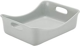 Rachael Ray Solid Glaze Ceramics Bakeware/Lasagna Pan/Baker, Rectangle - 9 Inch x 12 Inch, Light Sea Salt Gray