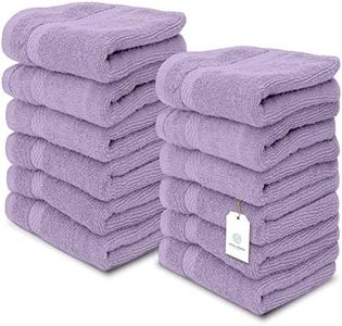 White Classic Luxury Washcloths for Bathroom-Hotel-Spa-Kitchen-Set - Circlet Egyptian Cotton - Highly Absorbent Hotel Quality Face Towels - Bulk Set of 12-13x13 Inch (Lavender)