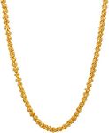 LVA CREATIONS Gold plated chain neck chain necklace jewelry mala For Unisex Adult Fashion Jewellery Pure Stainless Steel Metal daily Long Platinum 24 inch 1 gram Golden Necklace