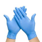 Ruiyang Box of 100 x Blue Extra large Disposable Nitrile Gloves For Examination, Medical, Industrial, Hair, Beauty, Food, Janitorial and others - Powder Free, Latex Fre (Blue, Extra Large)