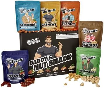 Man Crates Daddy’s Nut Snack Variety, Gourmet Mixed Nuts Gift Basket, Funny Birthday Gift for Dad, Husband, or Boyfriend - Unique Healthy Snack Gift with Almonds, Pistachios, Cashews, Pecans & Peanuts