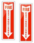 2 Pack Fire Extinguisher Aluminum Signs, 4x12 Inch, Laminated for Ultimate UV and Fade Resistance, for Business, Schools, Hospitals, Home, 2 pre-drilled holes, Easy to Install Indoors and Outdoors