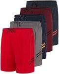 5 Pack: Mens Big & Tall King Size Heavyweight 5 Inch Gym Shorts Running Workout Dry Fit Athletic Active Short for Men with Pockets Basketball Fitness Quick Training Summer Sport Exercise - Set 1, 5X