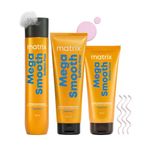Matrix Mega Smooth Sulfate-free Shampoo, Conditioner and Mask | For Colored & Chemically Treated Hair | For Bond Repair | Safe for Keratin, Nanoplastia, Cysteine (3pc)