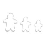 OUNONA Gingerbread Man Cookie Cutter for Biscuit Cookies Cake Decorations Pack of 3