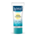La Shield Mineral Sports Sunscreen Gel SPF 50 + | 100% Mineral sunscreen | 8 Hours water resistant | For Women and Men | No White Cast | Broad Spectrum PA+++ | Lightweight and Non Greasy | Fragrance-free |Dermatologist Tested | 80g