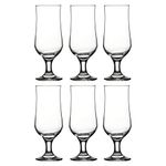 Clear 385ml Stemmed Beer Glasses, Pilsner Lager Mugs, Modern Tulip Design - Set of 6 or 12 (6)