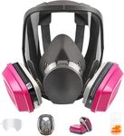 ZXICH Full Face Respirator Mask, 6800 Gas mask Respirator Mask with Filters, Dust Mask Anti Fog Against Organic Vapor Fumes Gases for Spray Paint Chemicals Epoxy Resin Welding Sanding