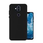 HELLO ZONE Exclusive Matte Finish Soft Back Case Cover for Nokia 8.1 - Black