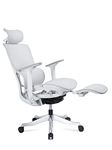 NXTGEN MISURAA Imported Venice Ergonomic Office & Home Chair with Extandable Legrest, Dynamic Lumbar Support, Mesh Seat & Back, Wired Syncro Tilt Mechanism, Seat Depth & Arms (White)