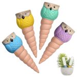 KBCSUN Self Watering Spikes Owls, 4pcs Terracotta Watering Stakes, Self Watering Planter Insert Water Bulbs, Cute Animal Plant Accessories Indoor & Outdoor Plant Gifts Home Decor Plants Accessories