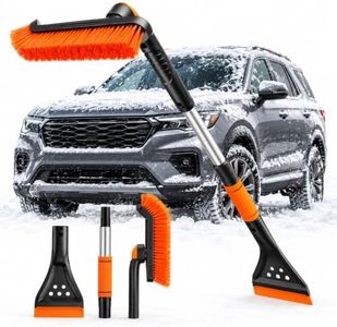 DMJN [2026 Upgraded 39" Extendable Snow Brush & Ice Scraper for Car, 360° Rotating Wide Brush Head, Detachable Snow Brush with Foam Grip for Windshield, SUV & Truck
