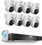 ZOSI 4K PoE CCTV Camera System,16ports 32CH Expandable 8MP NVR and 4TB HDD, 8pcs Outdoor PoE IP Cameras with Color Night Vision, Person/Face/Vehicle Detection, Dual-Disk Backup for 24/7 Recording