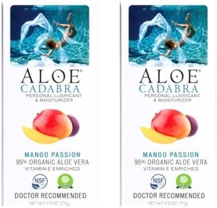 Aloe Cadabra Flavored Personal Lubricant Organic, Natural Mango Passion Lube for Anal Sex, Oral, Women, Men & Couples, 2.5 Oz (Pack of 2)