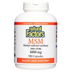 Natural Factors - MSM Methyl-Sulfonyl-Methane 1000mg, 180 Capsules