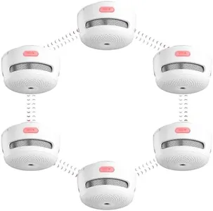 X-Sense Wireless Interconnected Smoke Detector Battery Powered Fire Alarm with Over 820 feet Transmission Range, XS01-WR Link+, 6-Pack