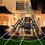 PUHPIG 200" Halloween Spider Web + 