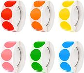 3000 Pcs Dot Stickers 1 Inch, Round Color Coding Labels Circle Dots Stickers Self Adhesive Small Dot Stickers Color Coding Dots Labels for Mark (6 Rolls)