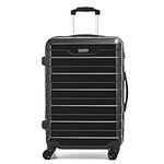 RMW Suitcase Large Size| Hard Shell | Lightweight | 4 Dual Spinner Wheels | Trolley Luggage Suitcase | Large 28" Hold Check in Luggage | Combination Lock (Black, Large 28")