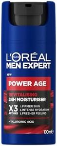 L'Oréal Paris Men Expert Power Age, 24H Revitalising Anti-Ageing Moisturiser For Men, With Hyaluronic Acid, 100ML