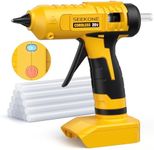 SEEKONE 100W Cordless Hot Glue Gun for Dewalt 20V Battery with 20pcs Glue Sticks (11mm x 150mm) and Indicator Light, Overheat Protection, Hot Melt Glue Gun for Crafting, DIY, Art, Sealing(No Battery)