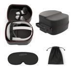 Digicharge Travel Case for Meta Quest 3S / Quest 3 / Quest 2, Hard Carrying Case Storage for Oculus Quest 2 VR Headset and Controllers with Black Diamond Finish (Choice of Head Strap Compatibility)