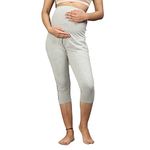 Sillyboom Women's Comfort Fit Maternity Yoga Pants Capris for Women Pregnancy Pants Over-Belly Design and Elastic Waistband for All Moms to Be (Grey, M)