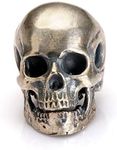 Glintbay Handmade Sterling Silver Skull Bead Motorcycle Heavy Locomotive Punk Pendant (Matte-M)