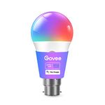 Govee RGBWW Smart Bulbs, WiFi LED Light Bulb B22, 800LM, Music Sync, 54 Dynamic Scenes, 16 Million DIY Colours, LED Bulbs Work with Alexa & Google Assistant, 1 Pack