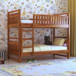 Ganpati Arts Solid Sheesham Wood Swift Bunk Bed Twin Over Bed with Ladder Wooden Bunk Bed Without Storage for Bedroom Living Room Home (Natural Finish)