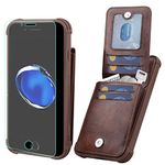 iPhone SE 2022 5G/SE 2020/iPhone 8/iPhone 7 Wallet Case,VANAVAGY Leather Magnetic Clasp Flip Folio Shockproof Phone Cover[Screen Protector Included] Credit Card Holder Kickstand for iPhone SE3/SE2/8/7