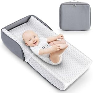 Portable Baby Diaper Changing Pad with Soft Cover & Handle, Waterproof Lining Foam Contoured Changing Table Pad for Dresser, Prefect Gift for Travel Outdoor (32”×16”)