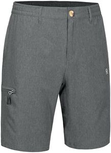 Little Donkey Andy Men's Quick Dry Stretch Shorts for Hiking Golf Travel, with Elastic Waist Gray XL