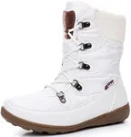 GLOBALWIN Women's Snow Boots Insulated Waterproof Winter Boots for Women Warm Fur Lined Booties White 7.5M