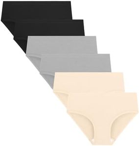 BAMBOO COOL Teen Girls Seamless Underwear Soft Stretchy Tagless Panties Moisture-Wicking Breathable Briefs 7-16 Years 6 Pack