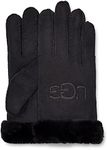 UGG Women's Sheepskin Embroidered Glove, Black, S