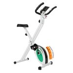 SogesPower Exercise Bike Folding Indoor Cycling Bike Foldable Stationary Bike Fitness X-Bike 8-Level Magnetic Resistance 330 LB Weight Capacity with Ipad Mount Comfortable Seat Cushion&LCD