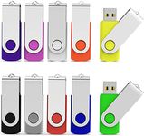 Aiibe 10 Pieces USB Flash Drives 16GB USB 2.0 Thumb Drives Bulk Colorful USB Memory Stick Zip Drive Jump Drives for Data Storage, File Sharing (Multicolor, 16G, 10 Pack)