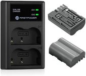 FirstPower EN-EL3e Battery 2-Pack 2200mAh and Dual USB Charger Compatible with Nikon D50, D70, D70s, D80, D90, D100, D200, D300, D300S, D700 Digital SLR Cameras