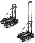 Hand Truck with 4-Wheel Telescopic Lron Tube Pull ,The Folding Cart with Elastic Rope, Folding Dolly Base has a Large Unfolding Area,The Hand Cart After Folding The can be Put into a Backpack…