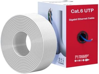 SkyeySnail Ethernet Cable 985ft / 300m Cat6 CMR UTP Solid Pure Copper, PoE++, xGpbs 500MHz, Relex Tangle-Free Pull Box, for Switch Boxes, PoE Devices, Routers