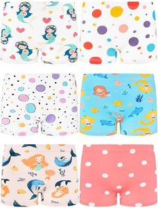 BliBliTaTa Girls Boyshorts Underwear,Soft Cotton Tagless Panties for Toddlers & Little Kids Comfort,Breathable Briefs in Sizes 2T,4T,6,8,10,12 Years Old,6-Pack Blue spots-6