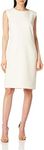 Anne Klein Womens Sheath Dress with Extended Shoulder, Anne White, 16