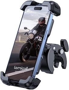 Lamicall Motorcycle Phone Mount, Bike Phone Holder - Upgrade Quick Install Handlebar Clip for Bicycle Scooter, Cell Phone Clamp for iPhone 16/15/14 Pro Max, 13/12 Mini, Galaxy S10/ S9, 4.7-6.8" Phone