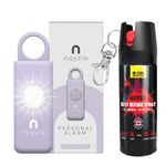 Self Defence Spray & LOUD Personal Safety Alarm NOYZIE UK Legal Pepper Spray Alternative with UV Marking & Keychain - Criminal Identifier Spray for Personal Protection (Purple Rechargeable)