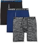 Hanes Men's X-Temp Total Support Pouch Boxer Brief, Anti-Chafing, Moisture-Wicking Underwear, Multi-Pack, Long Leg-Assorted, L (Pack of 3)