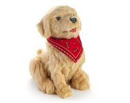 Ageless Innovation Joy For All Interactive Pet Dog - Lifelike & Realistic Companion with Soft Fur, Head and Tail Movements, Real-Feel Heartbeat and Two-Way Barkback Technology - Golden Pup